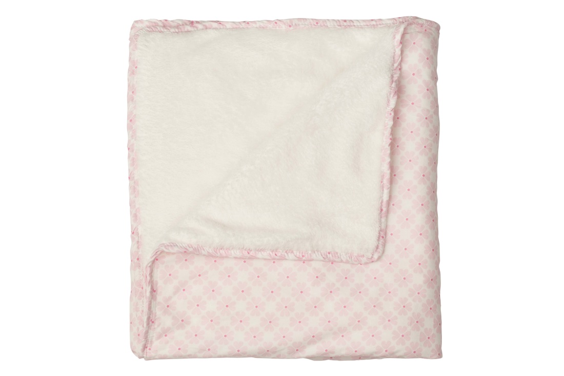 Foto toont Pericles deken Daisy allover 100*150cm 39€ op de pagina deken voor bed van de website Baby Outlet Entrepot-be.be