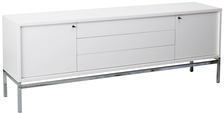 Quax Stretto White brushed steel commode / dressoir  1065€ - 60% = 425€ AFMETINGEN : 44*182*66H (Gemonteerd)